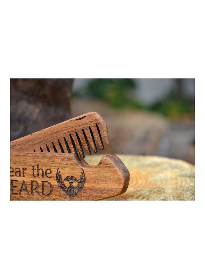 Folding Beard Comb Beige