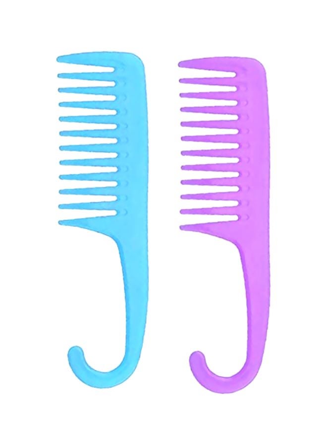 2-Piece Shower Hair Combs Blue/Purple