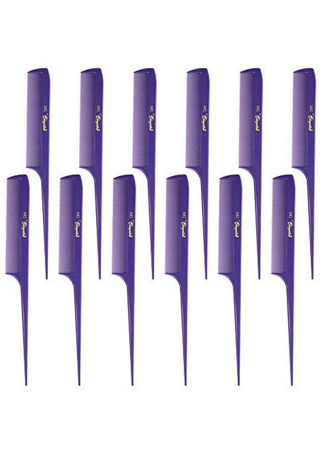 Cleopatra 81/2 Inch Rattail Combs Extra Fine Tooth.Rat Tail Comb Model 441. Color Fresh Purple. 1 Dozen.