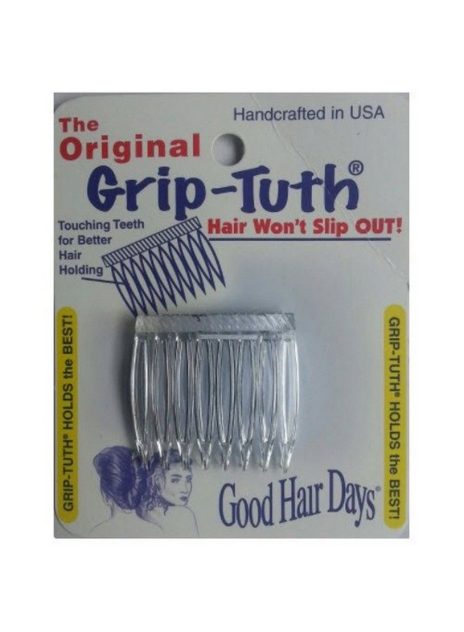 Grip Tuth Hair Combs 40072 Set Of 2 Clear 1 1/2