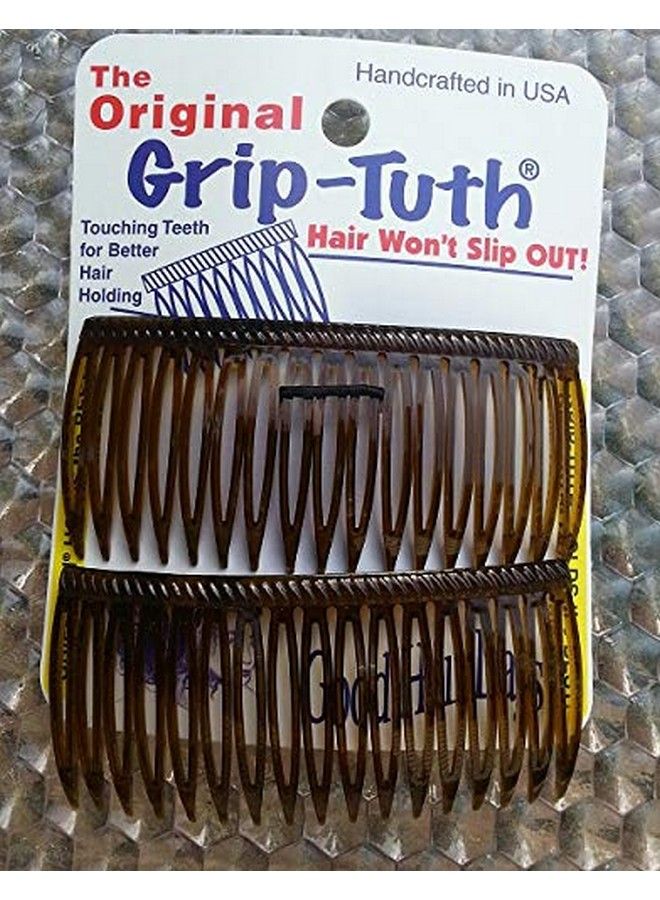 The Original Griptuth Hair Combs Set Of 2 40417 Shell 3 1/4