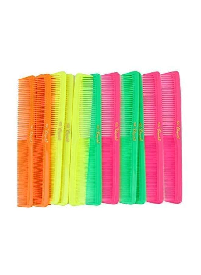 7 Inch All Purpose Hair Comb Hair Cutting Combs Barber’S & Hairstylist Combs Neon Mix 12 Units