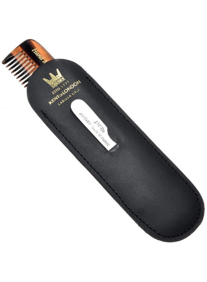 Nu19 Gift Set With Ot Fine Tooth/Wide Tooth Pocket Comb For Hair Mustache And Beard For Men Women And Kids. Travel Set With Leather Pouch And Stainless Steel Nail File. Handmade In England