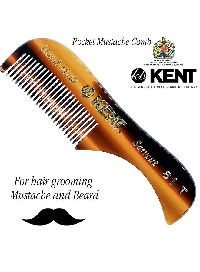 A 81T Xsmall Gentleman Beard And Mustache Pocket Comb Fine Toothed Pocket Size For Facial Hair Grooming And Styling. Sawcut Of Quality Cellulose Acetate Hand Polished. Handmade In England