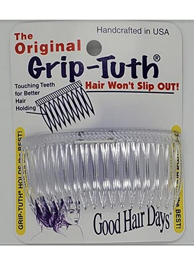 The Original Griptuth Hair Combs Set Of 2 40817 Clear 3 1/4