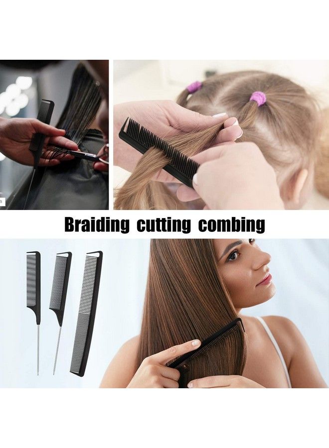 12 Pieces Parting Comb For Braids Rat Tail Comb Steel Pintail Comb Fine Teeth Comb Heat Resistant Teasing Combs With Stainless Steel Pintail