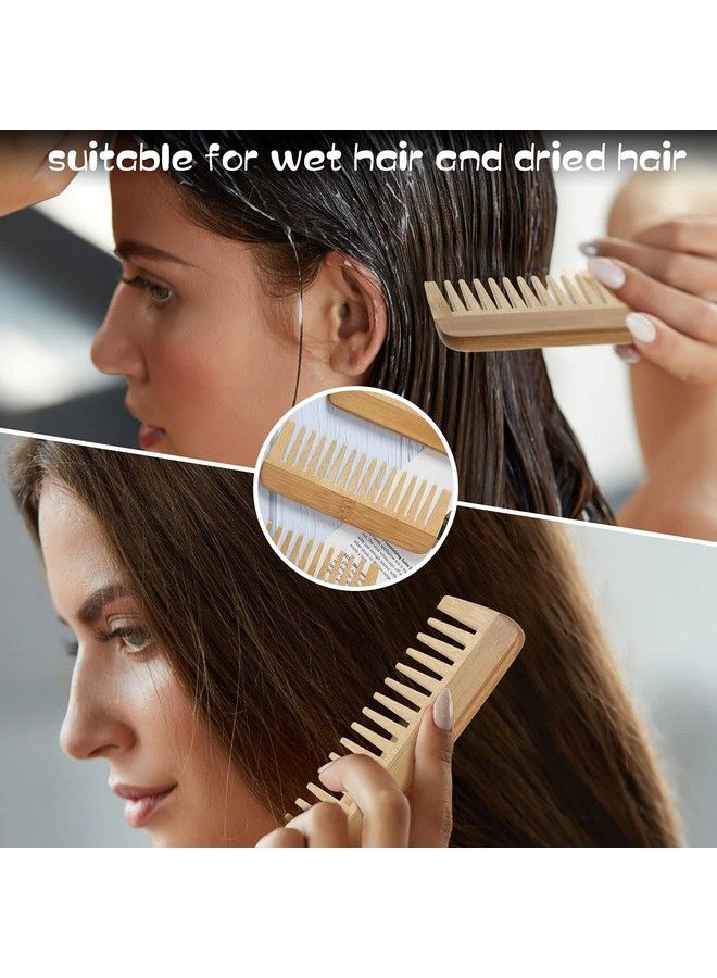 3 Pieces Wide Tooth Hair Comb Detangling Anti Static Wooden Comb Curly Hair Natural Hair Detangler Wooden Comb For Women Girls Supplies