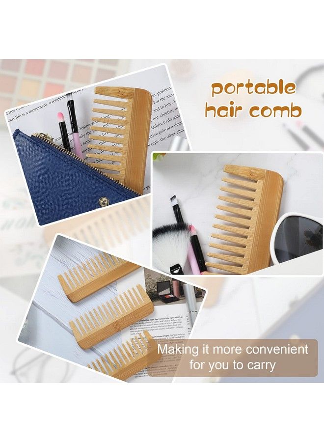 3 Pieces Wide Tooth Hair Comb Detangling Anti Static Wooden Comb Curly Hair Natural Hair Detangler Wooden Comb For Women Girls Supplies