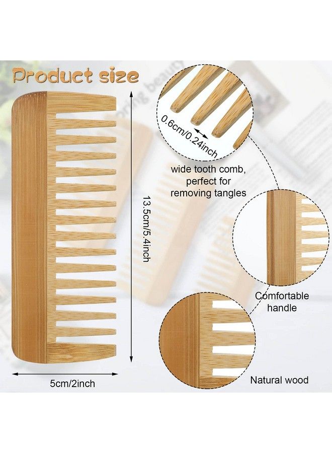 3 Pieces Wide Tooth Hair Comb Detangling Anti Static Wooden Comb Curly Hair Natural Hair Detangler Wooden Comb For Women Girls Supplies