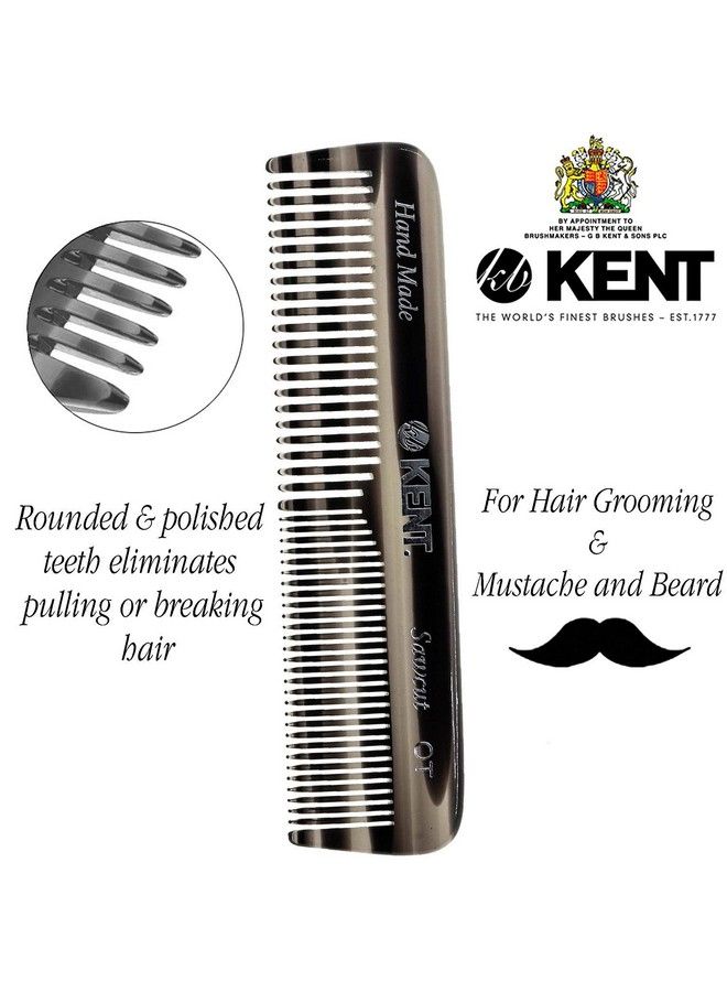 A Ot Small Double Tooth Hair Pocket Comb Fine/Wide Tooth Comb For Hair Beard And Mustache Coarse/Fine Hair Grooming Comb For Men Women And Kids. Saw Cut Hand Polished. Handmade In England