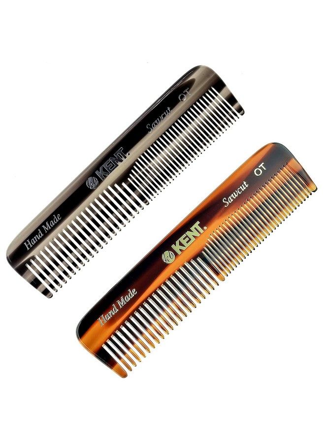 A Ot Small Double Tooth Hair Pocket Comb Fine/Wide Tooth Comb For Hair Beard And Mustache Coarse/Fine Hair Grooming Comb For Men Women And Kids. Saw Cut Hand Polished. Handmade In England