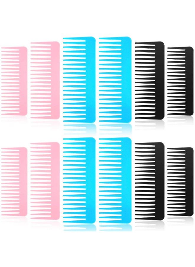 12 Pieces Large Hair Detangling Comb Wide Tooth Comb For Curly Hair Wet Dry Hair No Handle Detangler Comb Styling Shampoo Comb For Thick Long Curly Hair (Fresh Color)