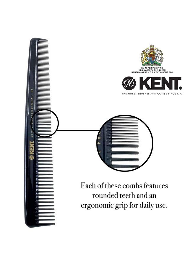 Kent Spc81 Salonstyle Dressing Cutting Comb With Wide And Fine Teeth Professional Barber Haircut Comb For Styling And Teasing For All Hair Types Kent Quality Barber Supplies