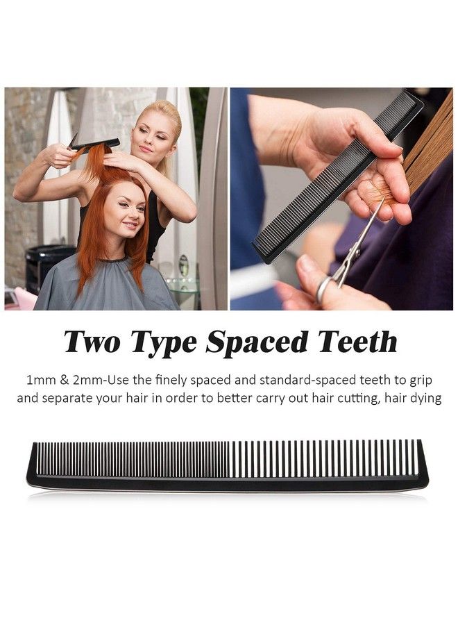 5 Pieces Hair Cutting Comb Barber Comb Hair Styling Combs Fine Teeth Carbon Comb Set Anti Static Heat Resistant Hairdressing Tapered Comb For Men Women (Classic Combs)