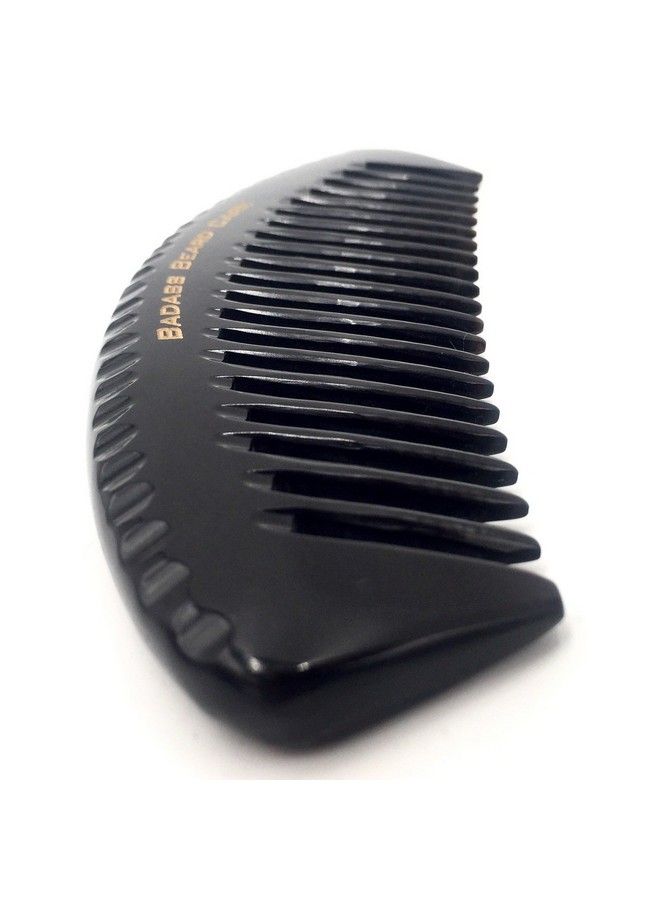 Black Series Wide Tooth Ox Horn Comb 100% Ox Horn Shaped Teeth Hand Made Sanded And Polished