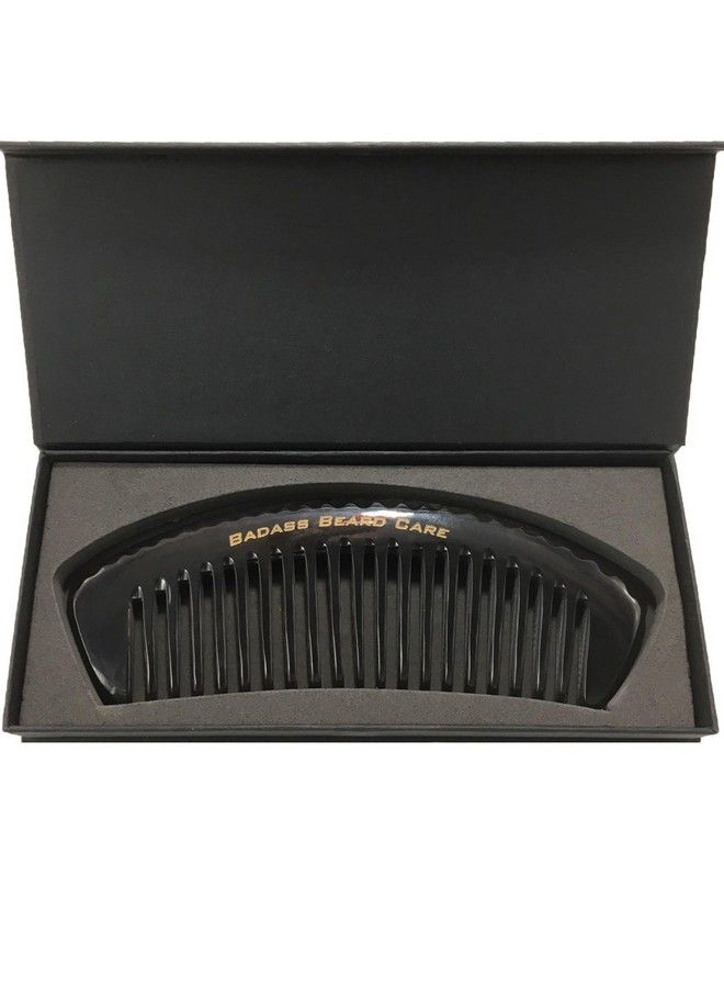 Black Series Wide Tooth Ox Horn Comb 100% Ox Horn Shaped Teeth Hand Made Sanded And Polished