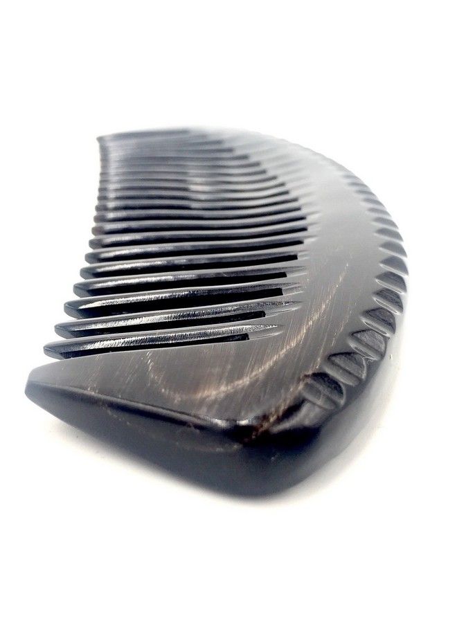 Black Series Wide Tooth Ox Horn Comb 100% Ox Horn Shaped Teeth Hand Made Sanded And Polished