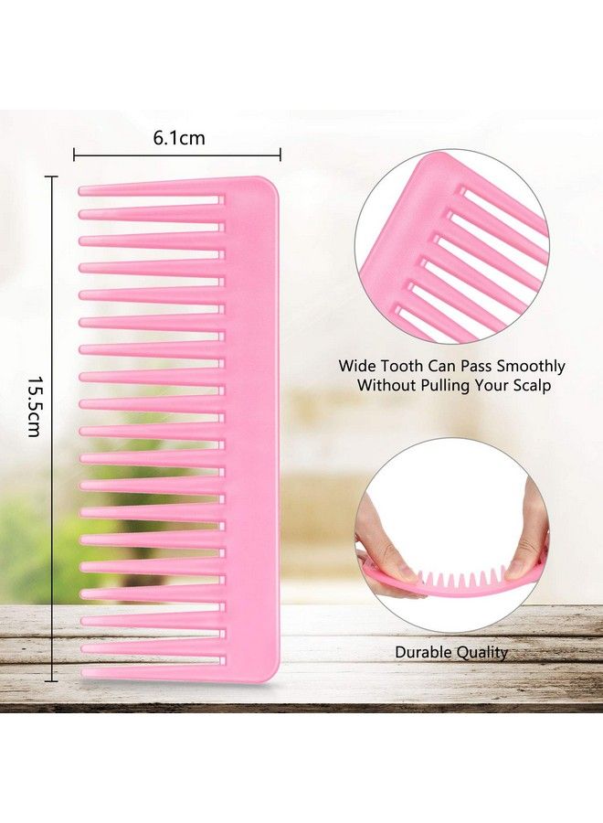 Large Hair Detangling Comb Wide Tooth Comb For Curly Hair Wet Dry Hair No Handle Detangler Comb Styling Shampoo Comb (Cyan Pink)