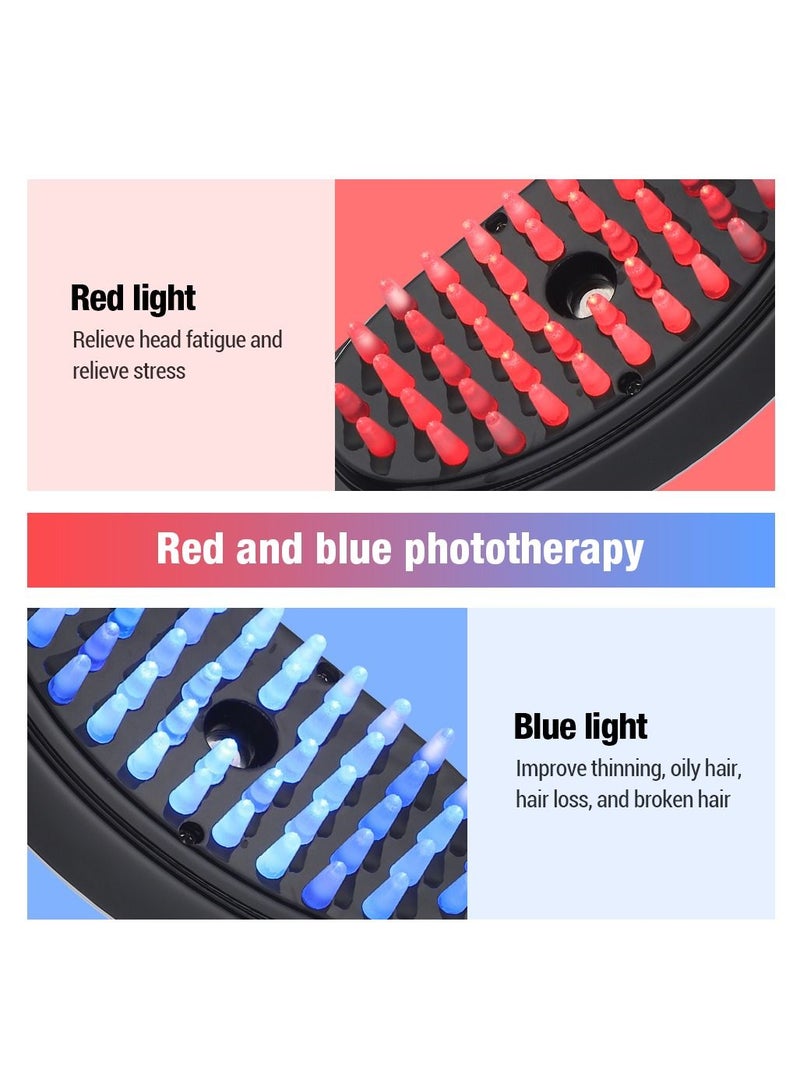 Electric Spray Massage Comb Micro Current Head Meridian Massager Anti Hair Loss Physiotherapy Red And Blue Light Nourish Scalp