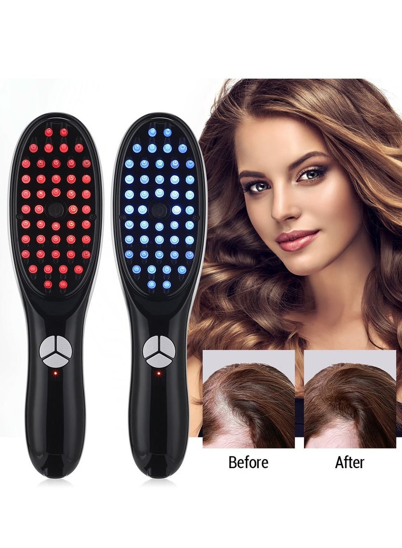 Electric Spray Massage Comb Micro Current Head Meridian Massager Anti Hair Loss Physiotherapy Red And Blue Light Nourish Scalp