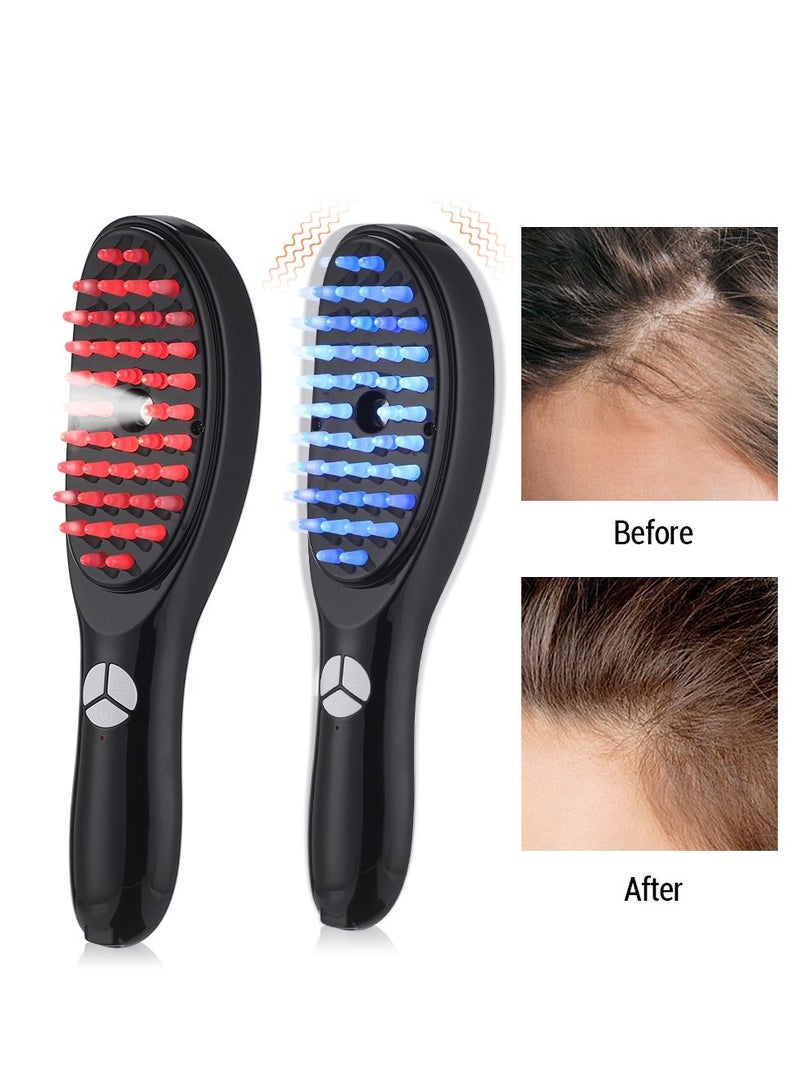 Electric Spray Massage Comb Micro Current Head Meridian Massager Anti Hair Loss Physiotherapy Red And Blue Light Nourish Scalp