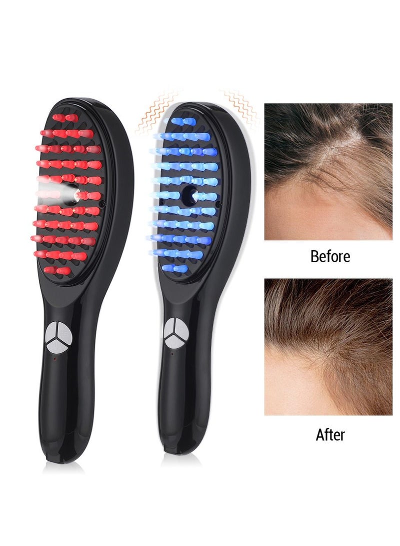 Electric Spray Massage Comb Micro Current Head Meridian Massager Anti Hair Loss Physiotherapy Red And Blue Light Nourish Scalp