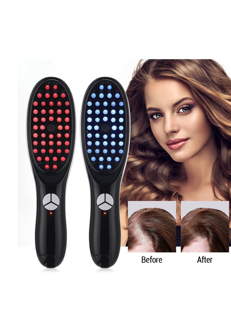 Electric Spray Massage Comb Micro Current Head Meridian Massager Anti Hair Loss Physiotherapy Red And Blue Light Nourish Scalp