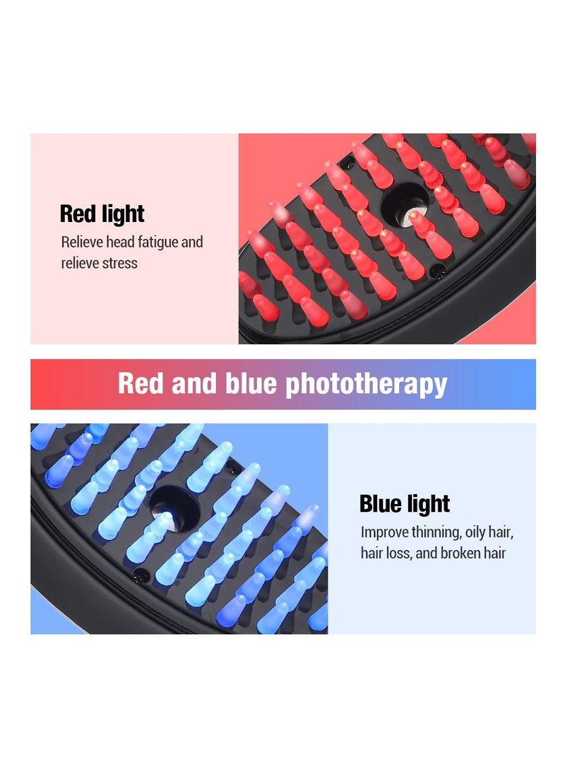 Electric Spray Massage Comb Micro Current Head Meridian Massager Anti Hair Loss Physiotherapy Red And Blue Light Nourish Scalp