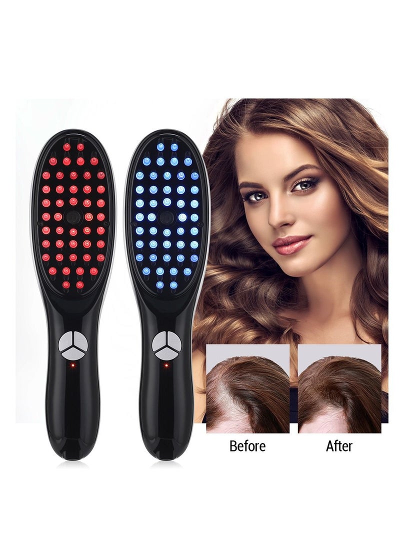 Electric Spray Massage Comb Micro Current Head Meridian Massager Anti Hair Loss Physiotherapy Red And Blue Light Nourish Scalp