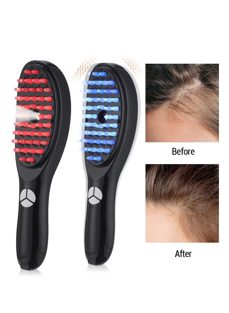 Electric Spray Massage Comb Micro Current Head Meridian Massager Anti Hair Loss Physiotherapy Red And Blue Light Nourish Scalp