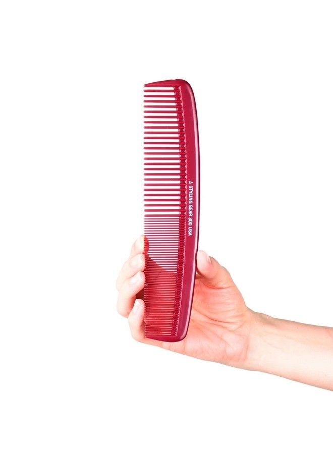 300 Large Comb 8.5 In. Specialty Hair Styling Cutting Master Barber Stylist Combs Burgundy 1 Pc.