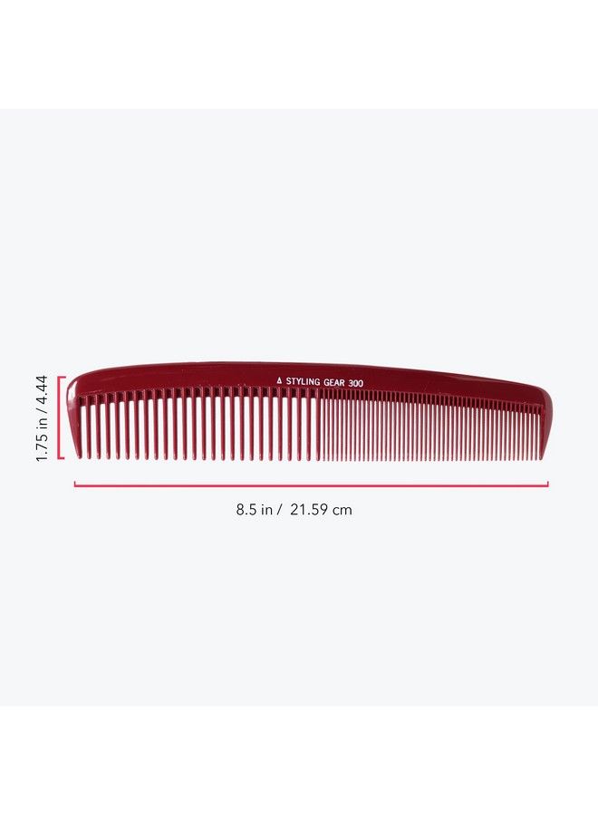 300 Large Comb 8.5 In. Specialty Hair Styling Cutting Master Barber Stylist Combs Burgundy 1 Pc.