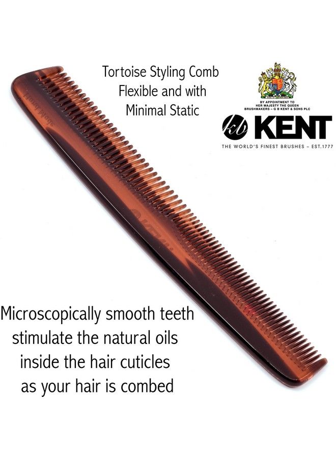 3T 6.5 Inch Double Tooth Hair Dressing Comb Fine And Wide Tooth Dresser Comb For Hair Beard And Mustache Coarse And Fine Hair Styling Grooming Comb For Men Women And Kids. Made In England