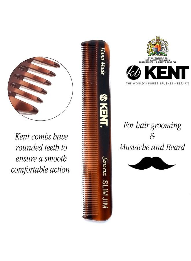 Slim Jim Handmade All Fine Tooth Pocket Comb For Men Hair Comb Straightener For Everyday Grooming Styling Hair Mustache And Beard Use Dry Or With Balms Saw Cut Hand Polished Made In England