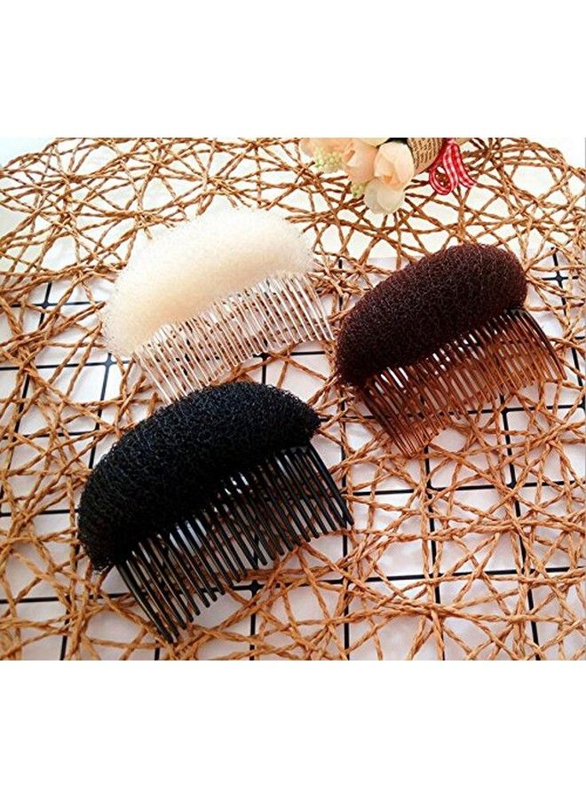 2Pcs 3.3Inch Hair Decoration Comb Sponge Foam Hair Volume Bump It Up Insert Hair Base Styling Accessories Back Do Beehive Hair Styler Hair Increasing Tool (Black)