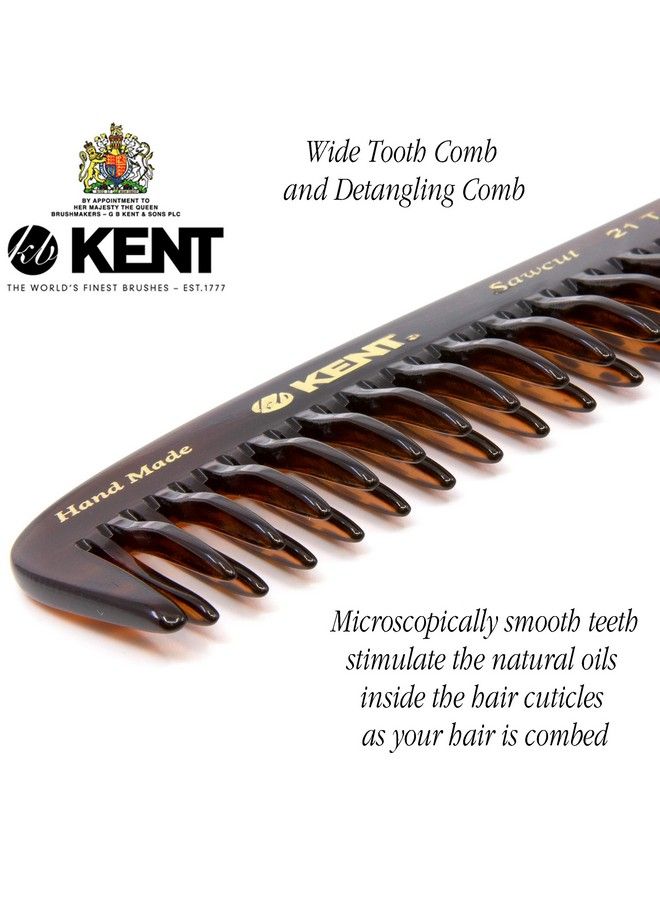 21T 8 Inch Large Hair Detangling Comb Wide Teeth For Thick Curly Wavy Hair. Long Hair Detangler Comb For Wet And Dry. Handmade Of Quality Cellulose Sawcut Hand Polished Made In England