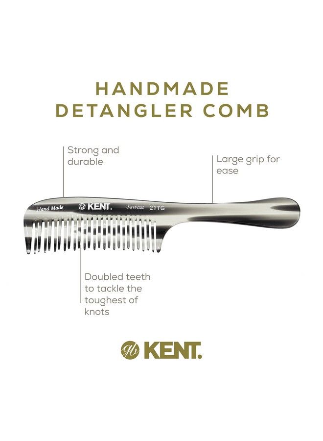 21T Large Wide Tooth Detangling Comb Handmade Wide Teeth For Long Thick Curly Wavy Hair Hair Detangler Comb For Wet And Dry Hair Rake Comb Sawcut From Cellulose And Hand Polished (Graphite)