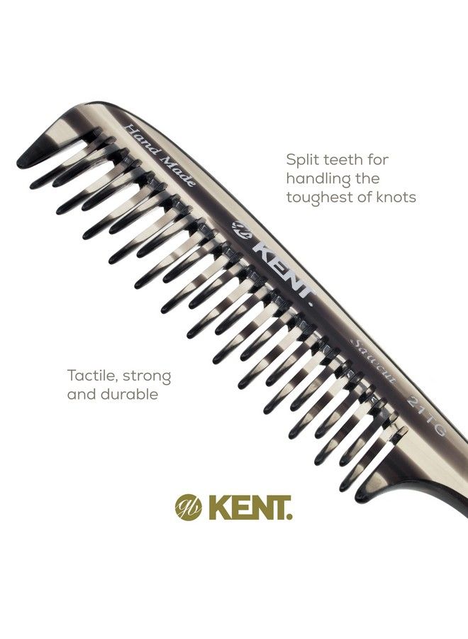 21T Large Wide Tooth Detangling Comb Handmade Wide Teeth For Long Thick Curly Wavy Hair Hair Detangler Comb For Wet And Dry Hair Rake Comb Sawcut From Cellulose And Hand Polished (Graphite)