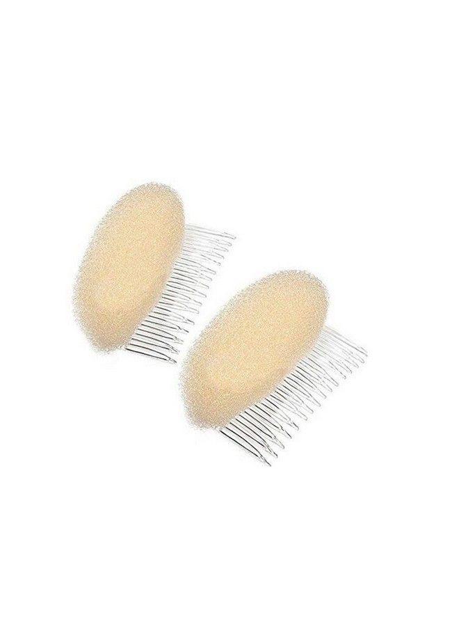 2Pcs 23 Teeth Hair Fringe Volume Bump Up Inserts Toolshair Pin Hair Styling Clip Hair Charming Insert Do Beehive Tool Maker Hair Comb Hair Style Accessories (Beige)