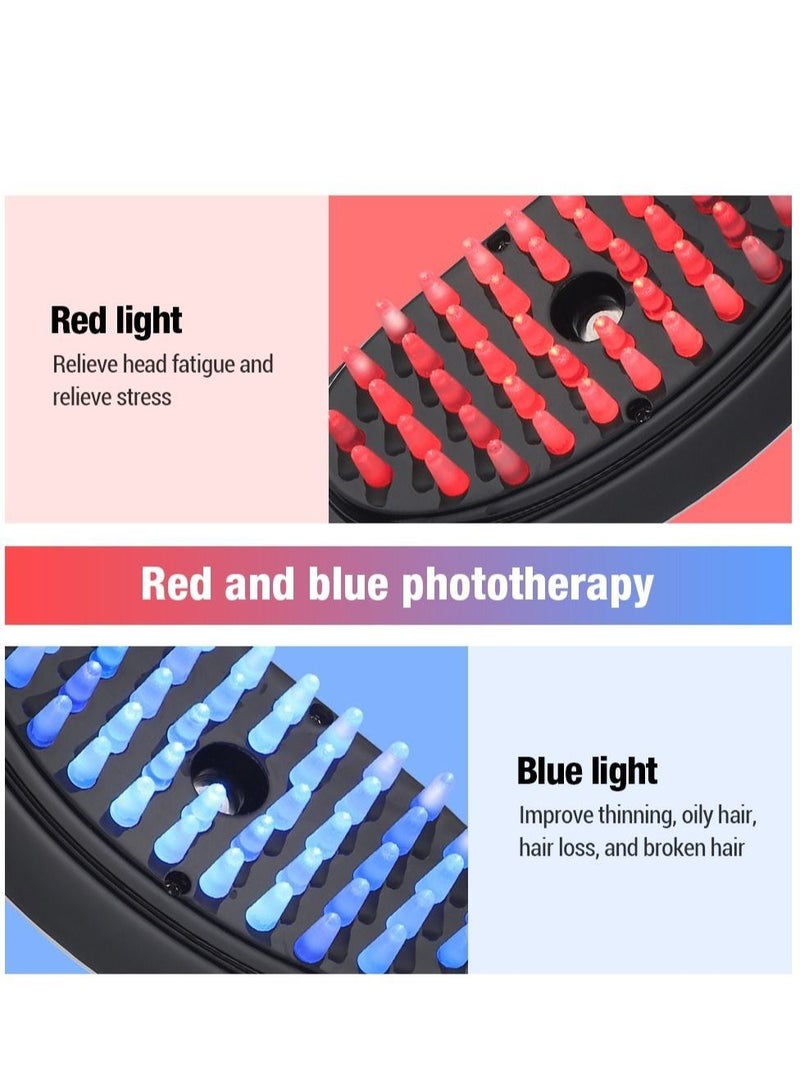 Electric Spray Massage Comb Micro Current Head Meridian Massager Anti Hair Loss Physiotherapy Red And Blue Light Nourish Scalp