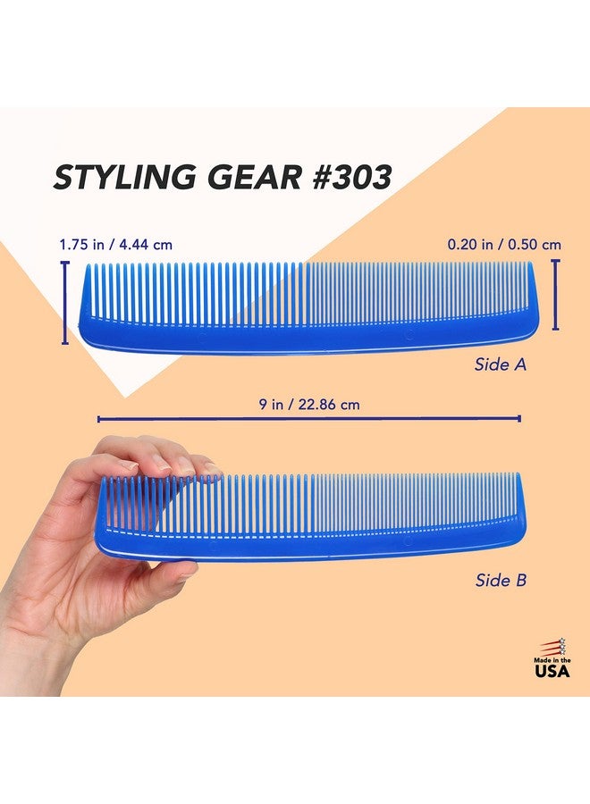 Tyling Gear 303 Wide Tooth Comb Hair Detangling Comb Styling For Women Men Hair Stylists Hair Comb Wide Teeth Combs Fine Tooth Clipper Combs. 1 Piece (Royal Blue)