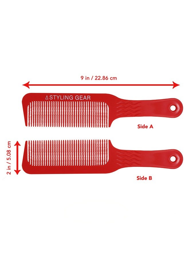 Tyling Gear 404 Clipper 9 In. Wavy Tooth Flat Top Clipper Blending Comb Cutting Barber Hairstylist Combs Flexible 1 Pc. (Red)