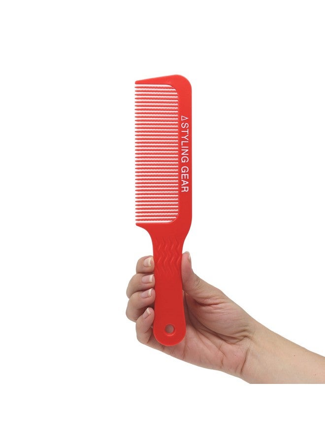 Tyling Gear 404 Clipper 9 In. Wavy Tooth Flat Top Clipper Blending Comb Cutting Barber Hairstylist Combs Flexible 1 Pc. (Red)