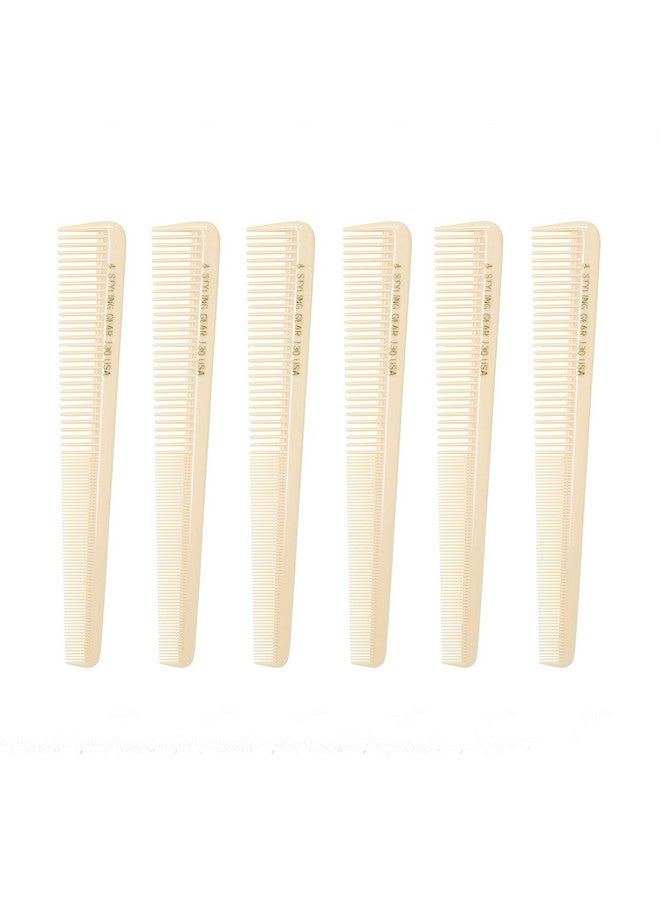 Tyling Gear 130 Barber Cutting Combs Tapered Hair Combs Stylist All Purpose Rounded Teeth Smooth Surface Men’S And Women’S 6 Pcs.