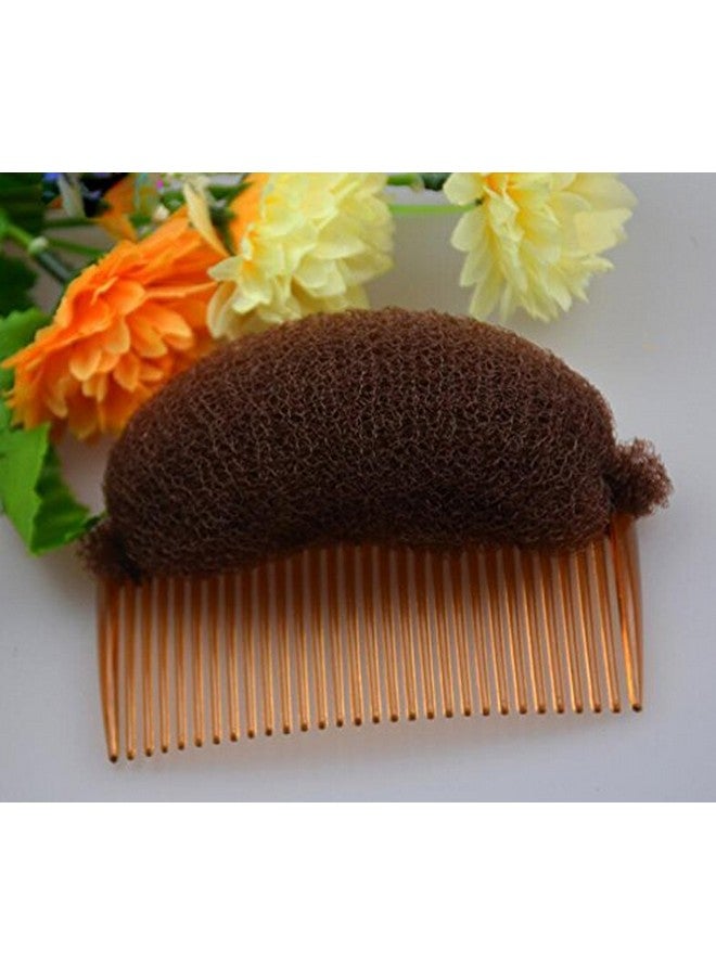 2Pcs 23 Teeth Hair Fringe Volume Bump Up Inserts Toolshair Pin Hair Styling Clip Hair Charming Insert Do Beehive Tool Maker Hair Comb Hair Style Accessories (Brown)