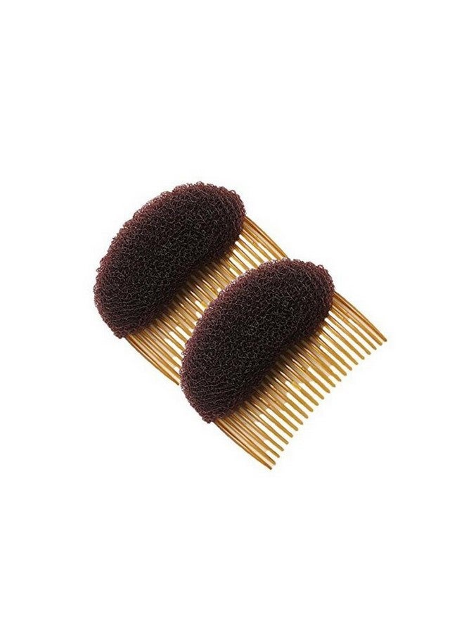 2Pcs 23 Teeth Hair Fringe Volume Bump Up Inserts Toolshair Pin Hair Styling Clip Hair Charming Insert Do Beehive Tool Maker Hair Comb Hair Style Accessories (Brown)