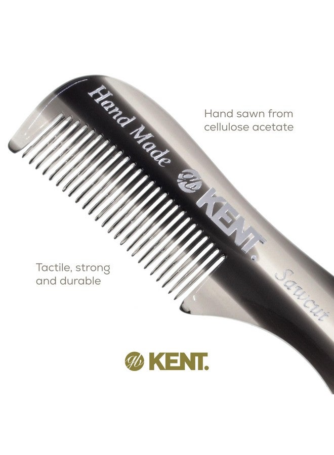 Ent A 81T Graphite Xsmall Gentleman'S Beard And Mustache Pocket Comb Fine Toothed Pocket Size For Facial Hair Grooming And Styling. Sawcut Of Cellulose Acetate Hand Polished. Handmade In England