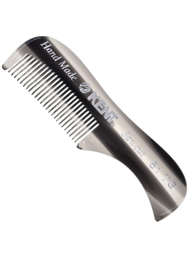 Ent A 81T Graphite Xsmall Gentleman'S Beard And Mustache Pocket Comb Fine Toothed Pocket Size For Facial Hair Grooming And Styling. Sawcut Of Cellulose Acetate Hand Polished. Handmade In England