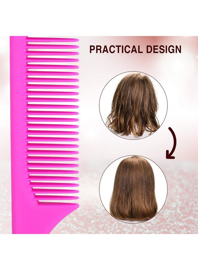 3 Pieces Plastic Rat Tail Comb Pintail Comb Fiber Teasing Comb 9 Inch Styling Comb With Thin And Long Handle For Men Women Girl Salon Home Supplies