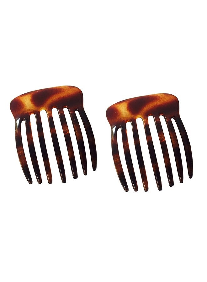 French Fingers Seven Teeth Large 2 Pieces Celluloid Acetate Tortoise Shell Hair Side Hair Combs